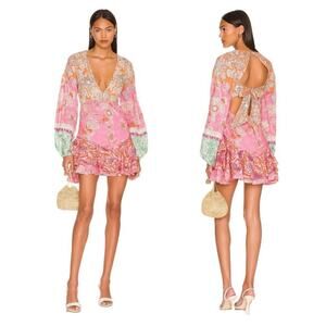 Hemant & Nandita Sidra Mini Dress Size XS Embroidered Cut Out Colorful